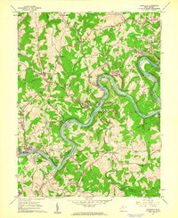 Rivesville 1960 topographic map thumbnail