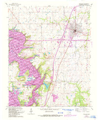 Checotah 1963 topographic map preview
