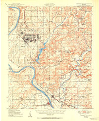Webbers Falls 1950 topographic map thumbnail