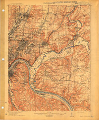 East Cincinnati 1914 topographic map thumbnail