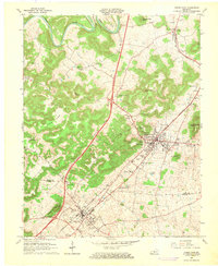 Horse Cave 1966 topographic map thumbnail