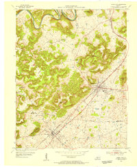 Horse Cave 1954 topographic map thumbnail
