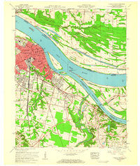Paducah East 1958 topographic map thumbnail