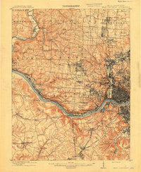 West Cincinnati 1914 topographic map thumbnail