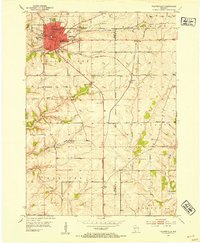 Platteville 1952 topographic map thumbnail