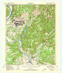 Webbers Falls 1948 topographic map thumbnail