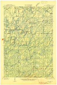 Clam Lake 1945 topographic map thumbnail