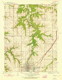 Olathe 1935 topographic map preview