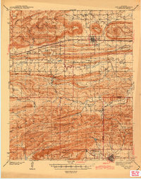 Red Oak 1943 topographic map thumbnail