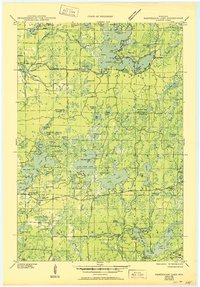 Namekagon Lake 1945 topographic map thumbnail