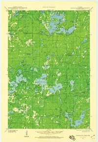 Namekagon Lake 1943 topographic map thumbnail