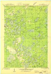 Three Lakes 1945 topographic map thumbnail