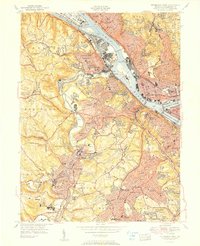 Pittsburg West 1951 topographic map thumbnail