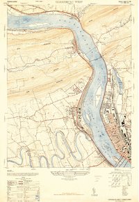 Harrisburg West 1947 topographic map thumbnail