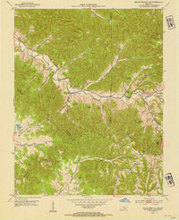 Bradfordsville NE 1953 topographic map thumbnail