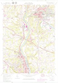 Beaver Falls 1957 topographic map thumbnail