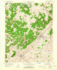 Horse Cave 1954 topographic map thumbnail