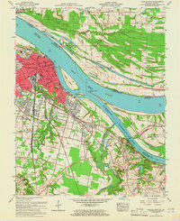 Paducah East 1958 topographic map thumbnail