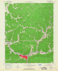 Pineville 1954 topographic map thumbnail