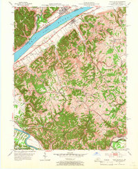 Vevay South 1952 topographic map thumbnail