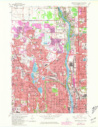 Minneapolis North 1967 topographic map thumbnail