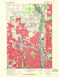 Minneapolis North 1967 topographic map thumbnail