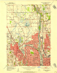 Minneapolis North 1952 topographic map thumbnail