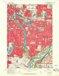 St. Paul West 1967 topographic map thumbnail