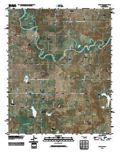 Okemah SE 2009 topographic map thumbnail