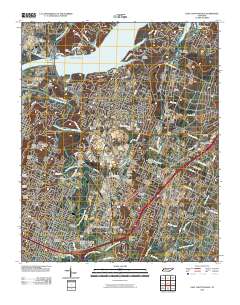 East Chattanooga 2010 topographic map thumbnail