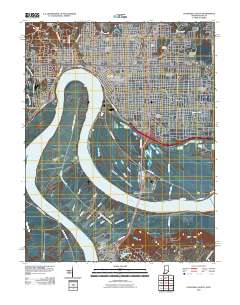 Evansville South 2010 topographic map thumbnail