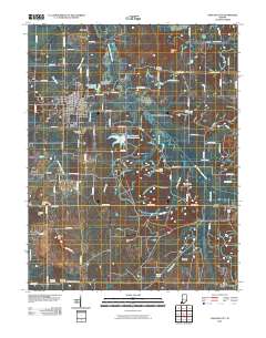 Oakland City 2010 topographic map thumbnail
