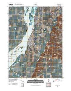 Oquawka 2010 topographic map preview