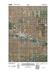 Harlowton 2011 topographic map thumbnail