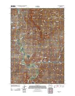Clarno 2011 topographic map thumbnail