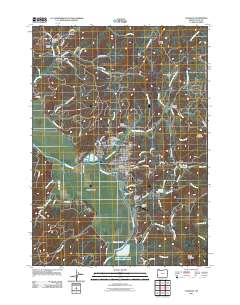 Coquille 2011 topographic map thumbnail
