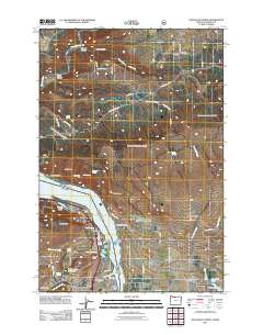The Dalles North 2011 topographic map thumbnail