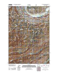 The Dalles South 2011 topographic map thumbnail