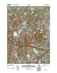Wrentham 2012 topographic map thumbnail