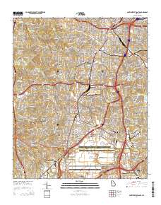 Southwest Atlanta 2014 topographic map thumbnail