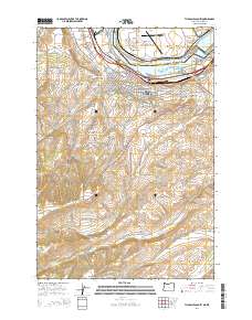 The Dalles South 2014 topographic map thumbnail
