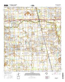 Pearland 2016 topographic map thumbnail