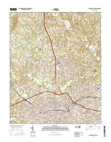 Gastonia North 2016 topographic map thumbnail