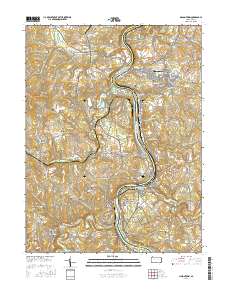 Masontown 2016 topographic map thumbnail