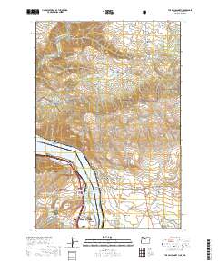 The Dalles North 2020 topographic map thumbnail