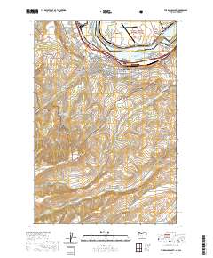 The Dalles South 2020 topographic map thumbnail