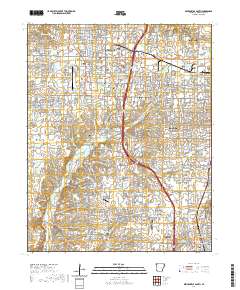 Bentonville South 2020 topographic map thumbnail