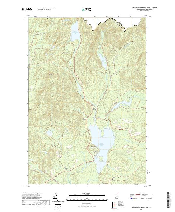 Second Connecticut Lake 2021 topographic map thumbnail