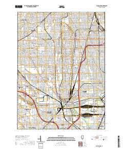 Blue Island 2021 topographic map thumbnail