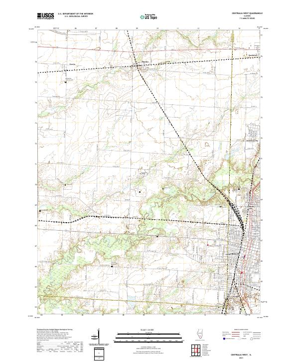 Centralia West 2021 topographic map thumbnail